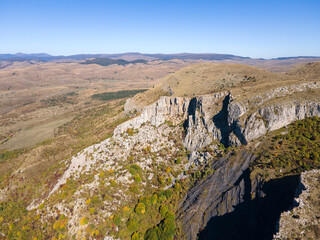Aerial view of Rock Formation Stolo at Ponor Mountain, Bulgaria