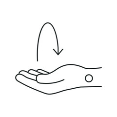 Carpal tunnel syndrome, line icon, rotation of the palm