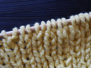 Knitting.  English elastic band