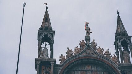 Fototapeta na wymiar San Marco or St Mark`s Basilica closeup, Venice, Italy.
