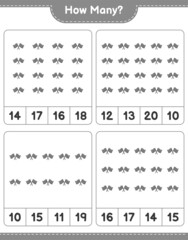 Counting game, how many Racing Flags. Educational children game, printable worksheet, vector illustration