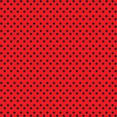 Red and Black Polka Dot seamless pattern. Vector background.