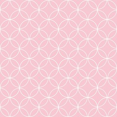 White and pink circle pattern line, seamless background. The seamless geometric pattern of circles. Wrapping paper.