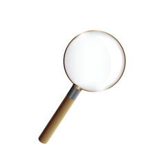 Black magnifying glass icon isolated on white background. Search icon in flat style. Magnifying glass round icon for search and zoom symbol, sign, ui and magnifier logo. Modern magnifying glass vector
