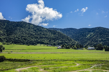 Vercors Regional Natural Park located on Vercors Plateau some 10 km west of Grenoble. Autrans, Auvergne-Rhone-Alpes, France.