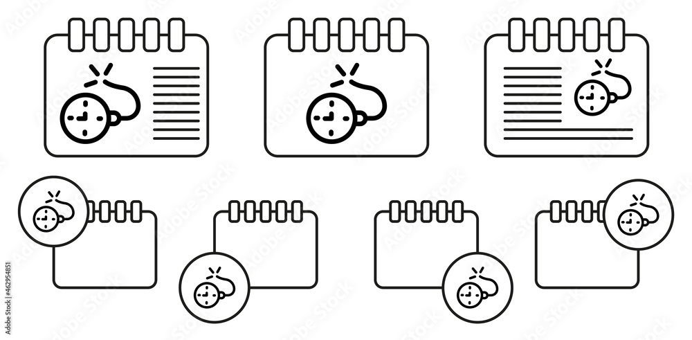 Poster bomb o'clock vector icon in calender set illustration for ui and ux, website or mobile application