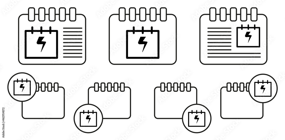 Poster calendar time deadline vector icon in calender set illustration for ui and ux, website or mobile app