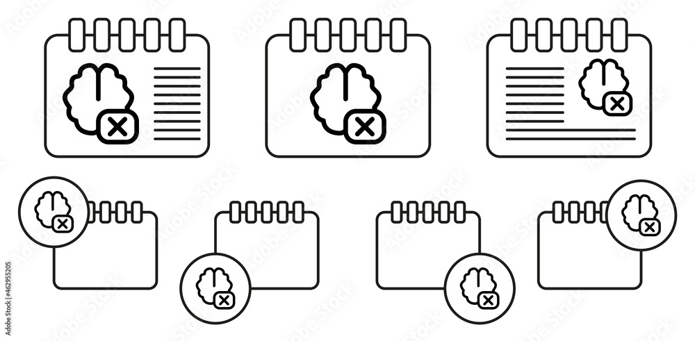 Poster brain no vector icon in calender set illustration for ui and ux, website or mobile application