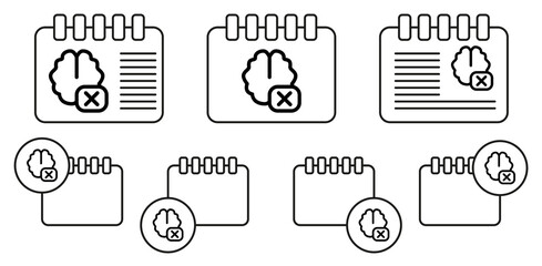 Brain no vector icon in calender set illustration for ui and ux, website or mobile application