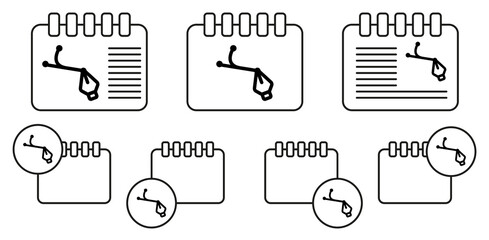 Pen tool creative vector icon in calender set illustration for ui and ux, website or mobile application