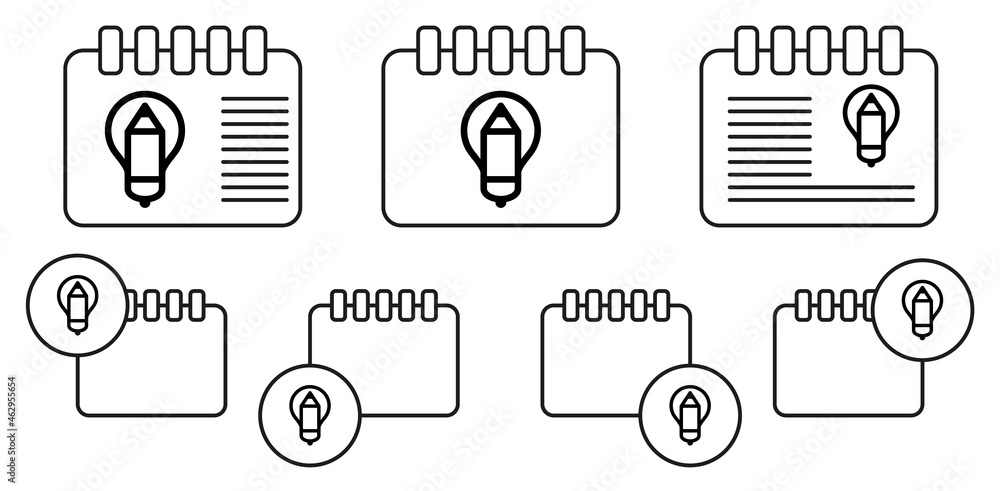 Poster creative idea pen vector icon in calender set illustration for ui and ux, website or mobile applicat
