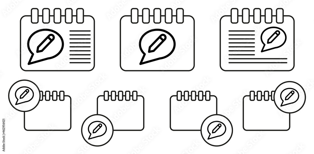 Poster chat idea creative vector icon in calender set illustration for ui and ux, website or mobile applica