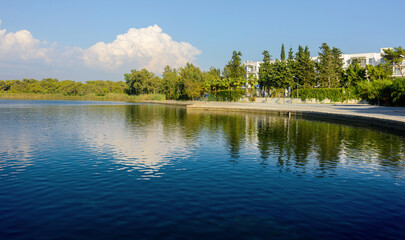 Lake Titreyengel. A trembling lake. The village of Titreyengel, in the resort area of Sorgun, the city of Side. Turkey