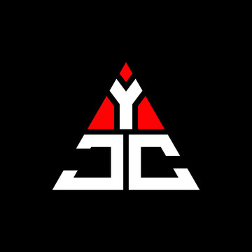 YJC triangle letter logo design with triangle shape. YJC triangle logo design monogram. YJC triangle vector logo template with red color. YJC triangular logo Simple, Elegant, and Luxurious Logo. YJC 