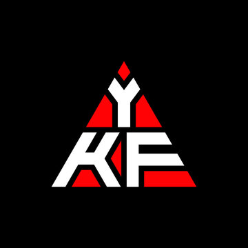 YKF triangle letter logo design with triangle shape. YKF triangle logo design monogram. YKF triangle vector logo template with red color. YKF triangular logo Simple, Elegant, and Luxurious Logo. YKF 