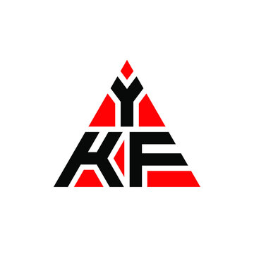 YKF triangle letter logo design with triangle shape. YKF triangle logo design monogram. YKF triangle vector logo template with red color. YKF triangular logo Simple, Elegant, and Luxurious Logo. YKF 