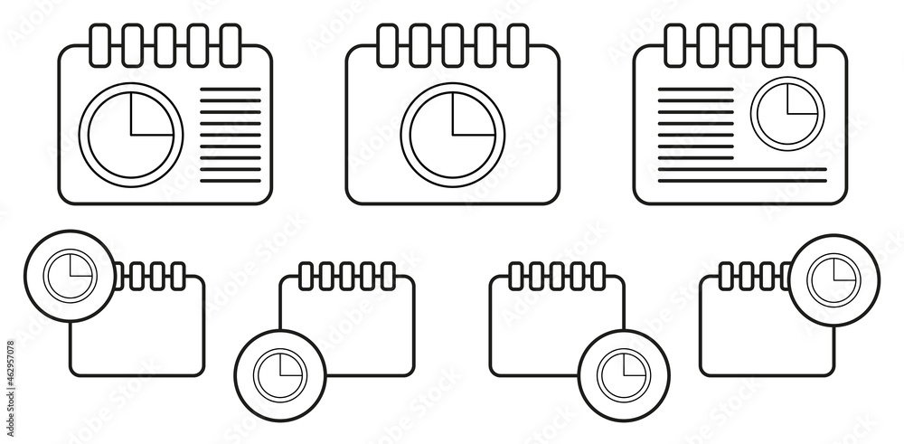 Poster time vector icon in calender set illustration for ui and ux, website or mobile application