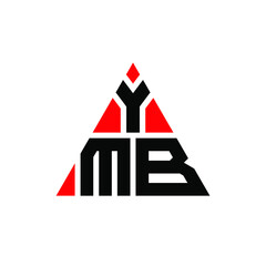 Obraz na płótnie Canvas YMB triangle letter logo design with triangle shape. YMB triangle logo design monogram. YMB triangle vector logo template with red color. YMB triangular logo Simple, Elegant, and Luxurious Logo. YMB 