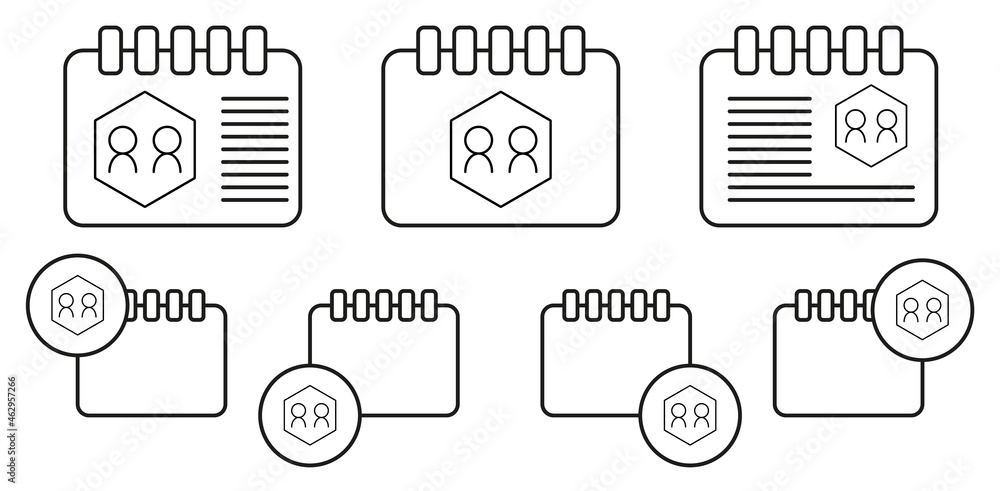 Poster users communication vector icon in calender set illustration for ui and ux, website or mobile applic