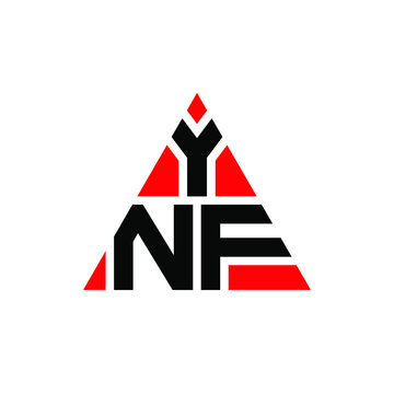 YNF triangle letter logo design with triangle shape. YNF triangle logo design monogram. YNF triangle vector logo template with red color. YNF triangular logo Simple, Elegant, and Luxurious Logo. YNF 