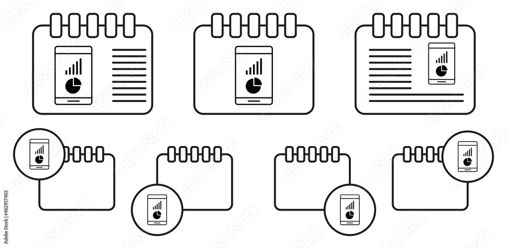 Aufkleber video stats vector icon in calender set illustration for ui and ux, website or mobile application