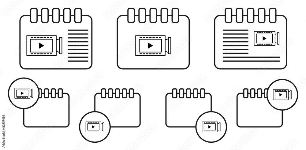 Poster video vector icon in calender set illustration for ui and ux, website or mobile application