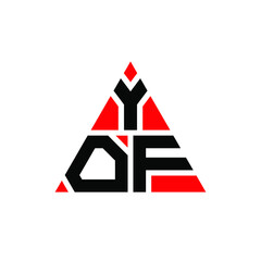 YOF triangle letter logo design with triangle shape. YOF triangle logo design monogram. YOF triangle vector logo template with red color. YOF triangular logo Simple, Elegant, and Luxurious Logo. YOF 