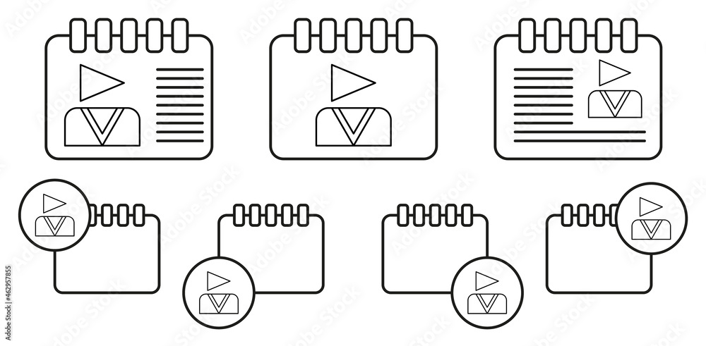 Poster ideo blogger vector icon in calender set illustration for ui and ux, website or mobile application