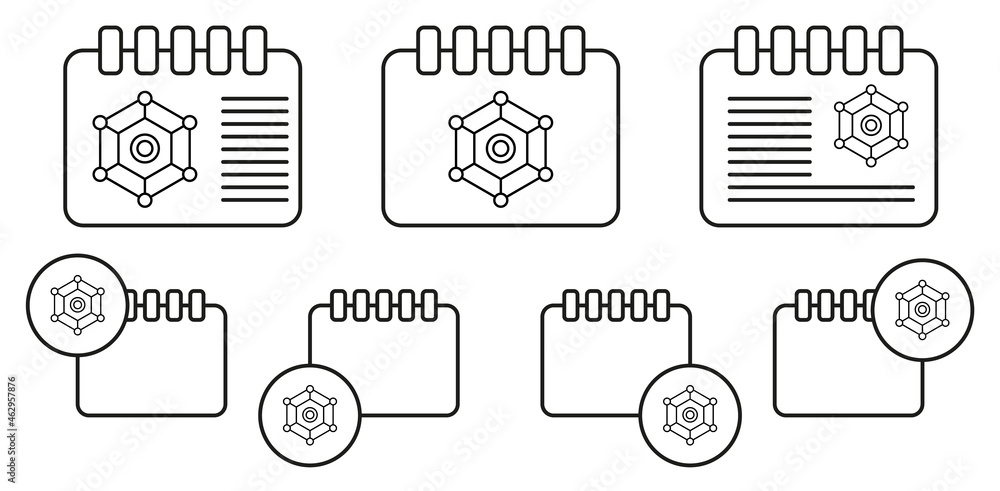 Poster seo data server vector icon in calender set illustration for ui and ux, website or mobile applicatio
