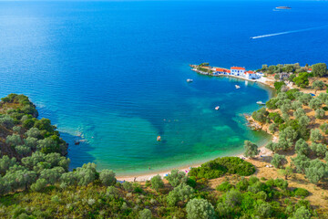 View of tiny Tzasteni village at South Pelion, Greece.