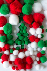 christmas tree cookie cutter with pom poms