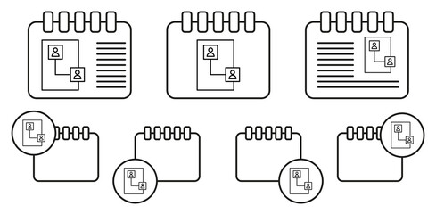 Connect network vector icon in calender set illustration for ui and ux, website or mobile application