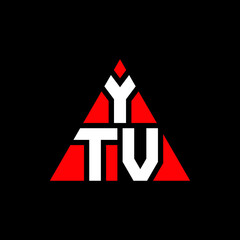 YTV triangle letter logo design with triangle shape. YTV triangle logo design monogram. YTV triangle vector logo template with red color. YTV triangular logo Simple, Elegant, and Luxurious Logo. YTV 