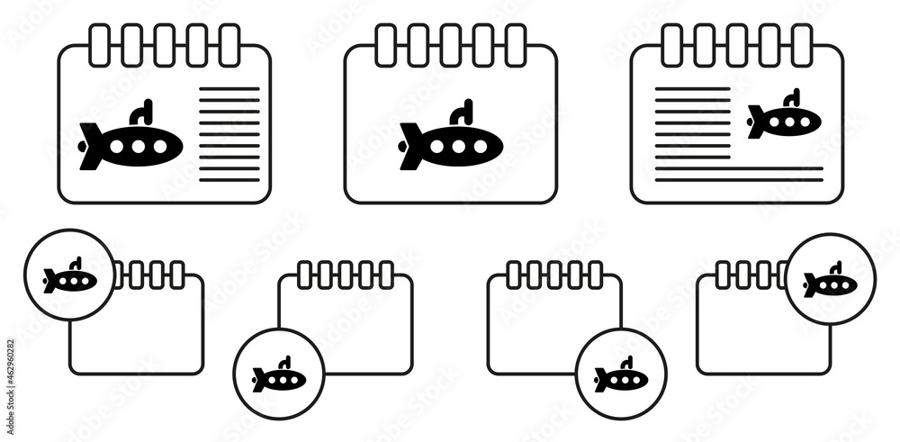 Poster viking ship vector icon in calender set illustration for ui and ux, website or mobile application