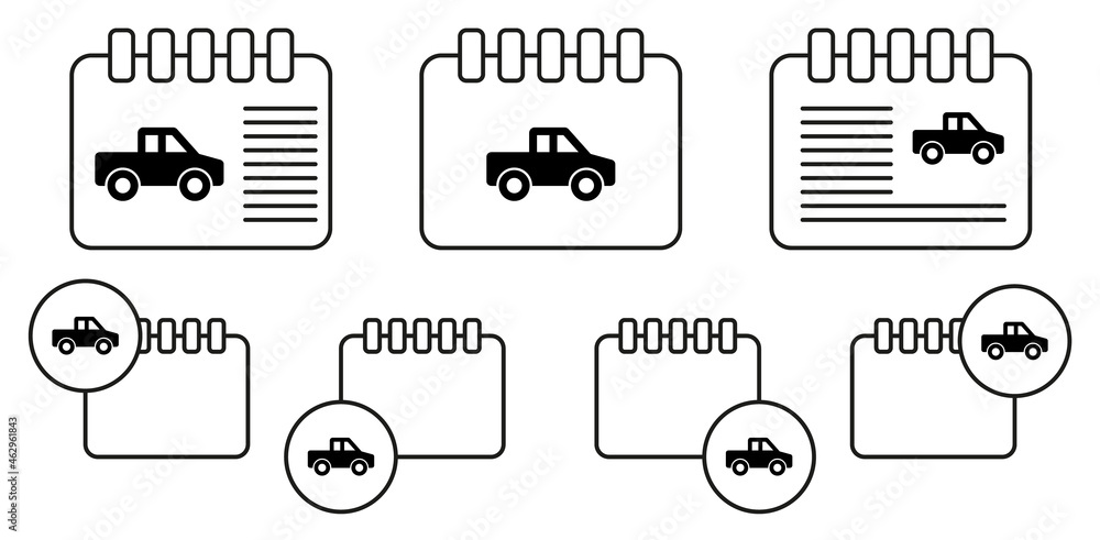 Poster pickup vector icon in calender set illustration for ui and ux, website or mobile application