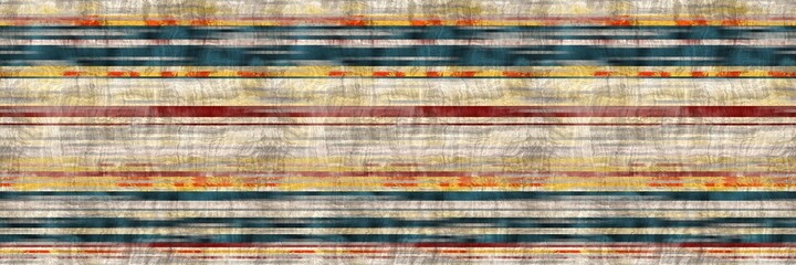 Seamless tribal ethnic stripe grungy border surface pattern design for print. High quality animal fur skin inspired illustration. Faded rug or carpet like cover graphic tile. Thick line textures.