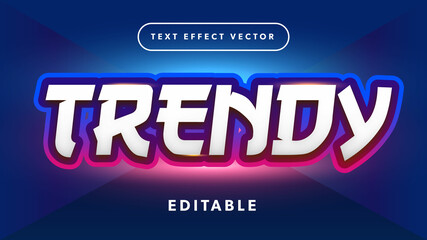 Trendy 3d text effect vector illustration
