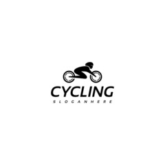 simple bike, bicycle, cycling logo design