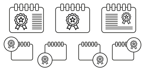 Medal, award, usa vector icon in calender set illustration for ui and ux, website or mobile application