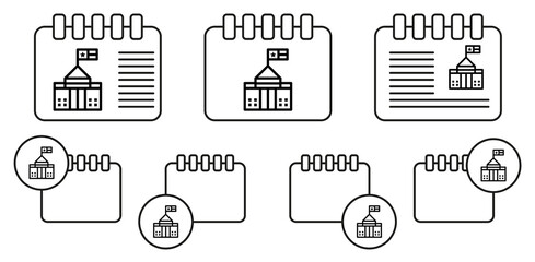 White house, usa vector icon in calender set illustration for ui and ux, website or mobile application