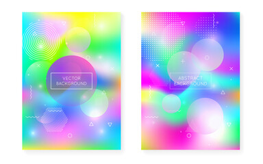 Hipster Background. Rainbow Fluid. Science Dots. Soft Vector. Di