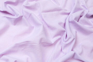 crumpled fabric lilac fleece background  - Image