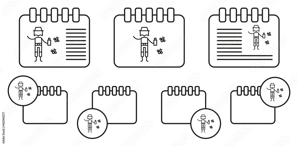 Poster bug repellent, adventure vector icon in calender set illustration for ui and ux, website or mobile a