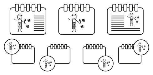Bug repellent, adventure vector icon in calender set illustration for ui and ux, website or mobile application