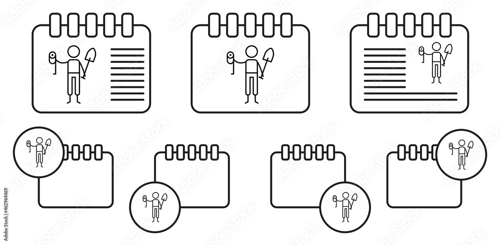 Aufkleber constructor, adventure vector icon in calender set illustration for ui and ux, website or mobile app