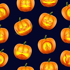 Halloween pumpkin pattern seamless