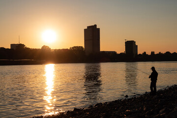 sunset over the river