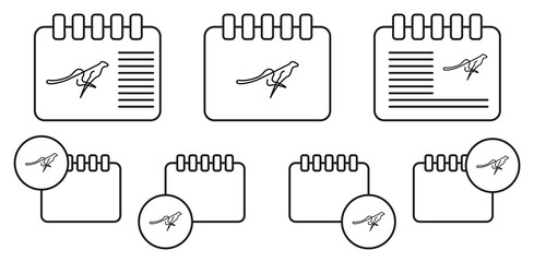 Leopard one line vector icon in calender set illustration for ui and ux, website or mobile application