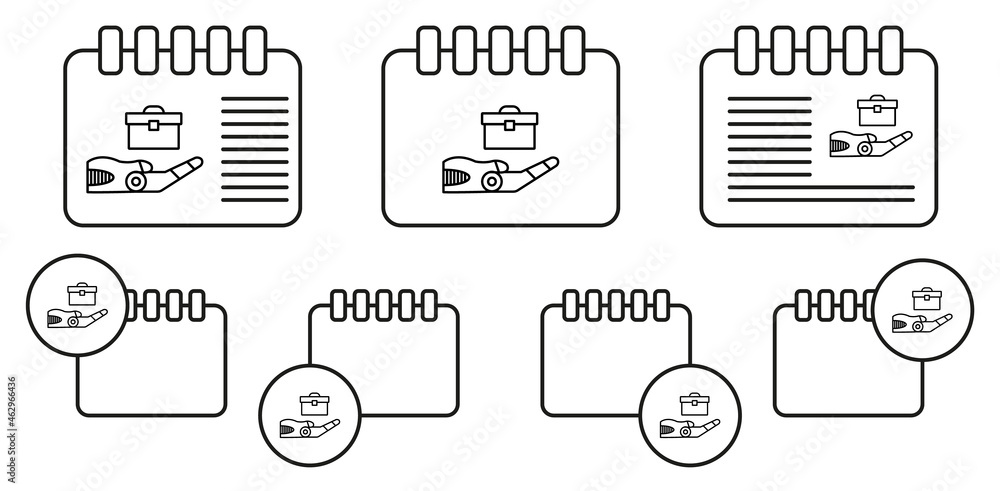 Poster safe mode technology concept line vector icon in calender set illustration for ui and ux, website or