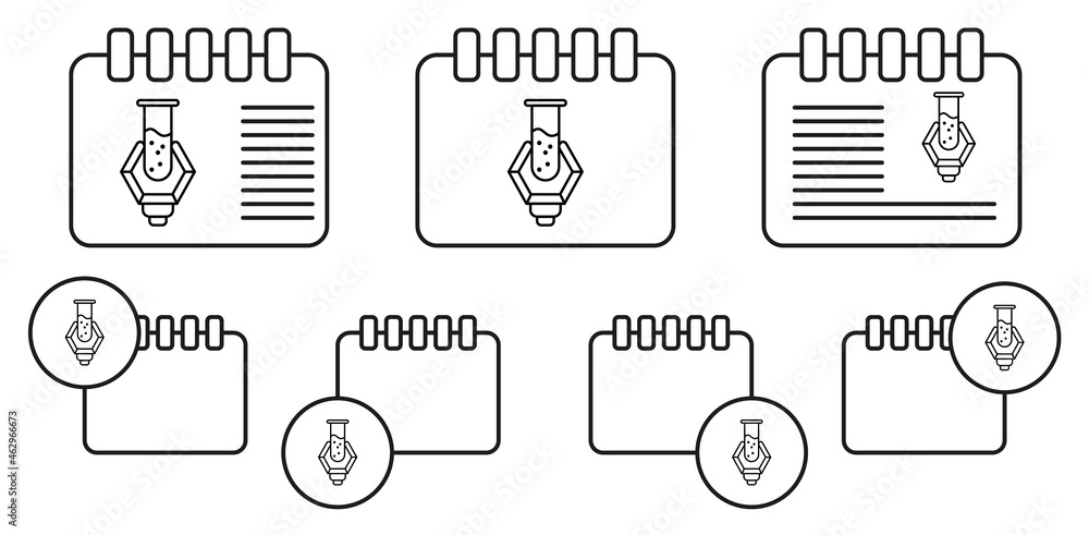 Poster artificial intelligence medicine concept line vector icon in calender set illustration for ui and ux